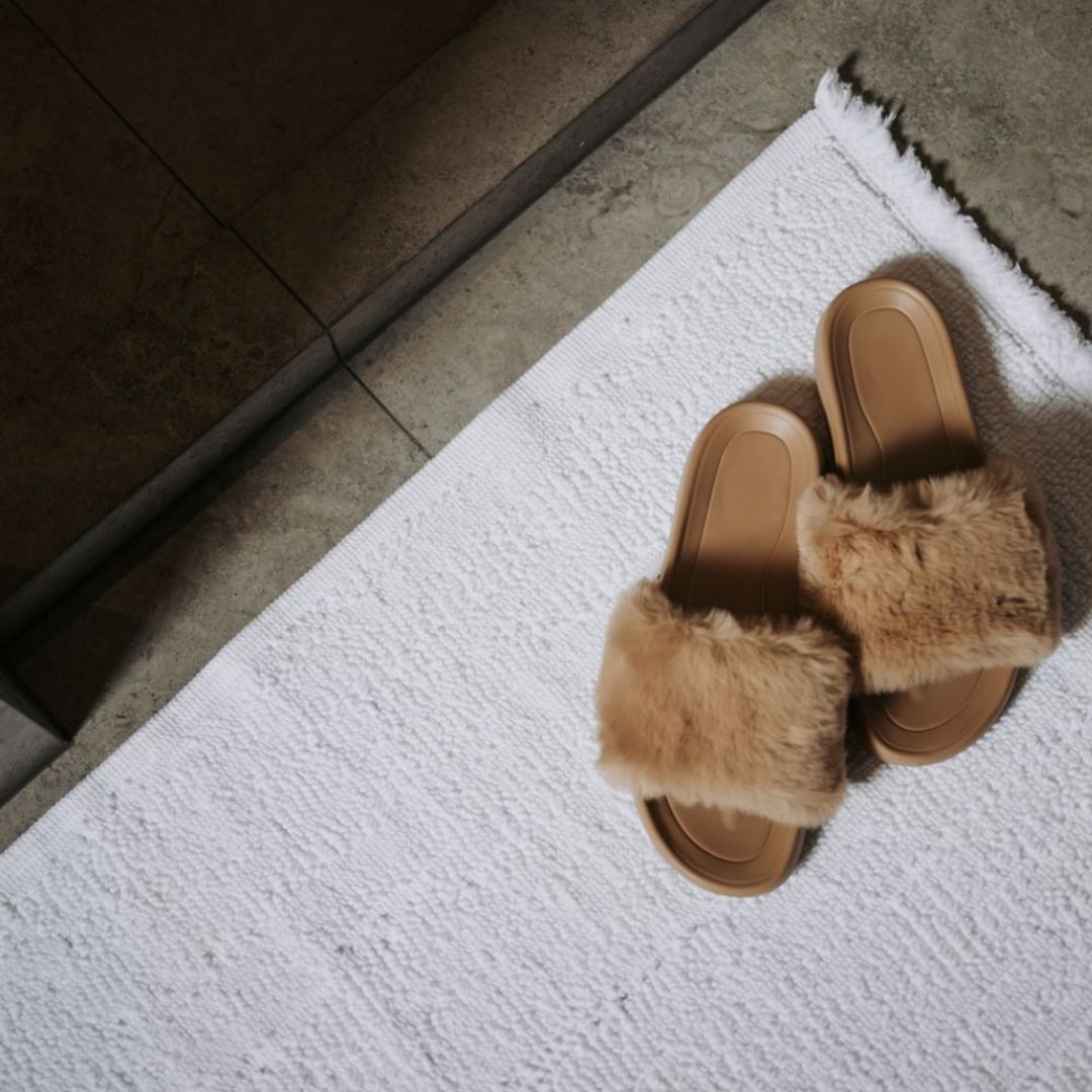 Baksana | Lisbon Double Bathmat | Available in colours Linen Slate and White image 6